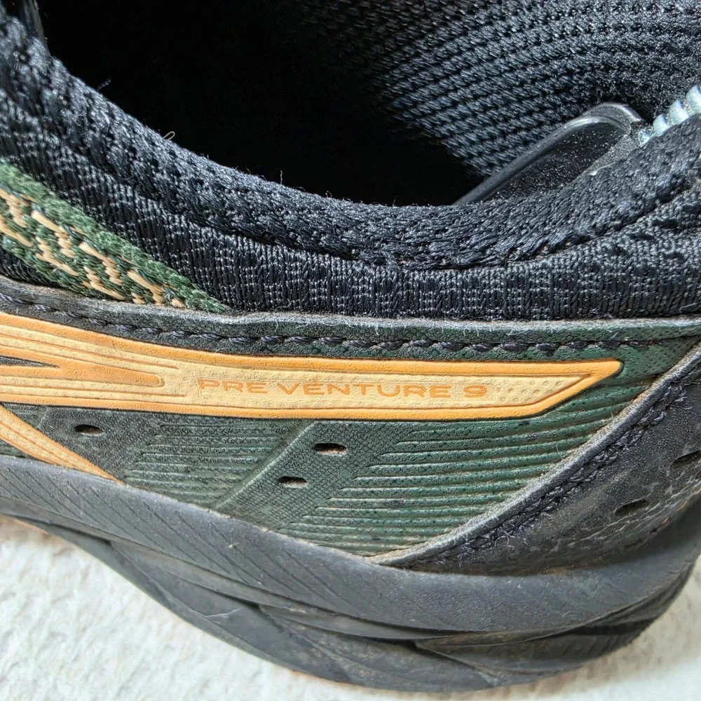 ASICS Pre Venture 9 Shoes Kids Size 3 Black Orange Trail Running Sneakers
